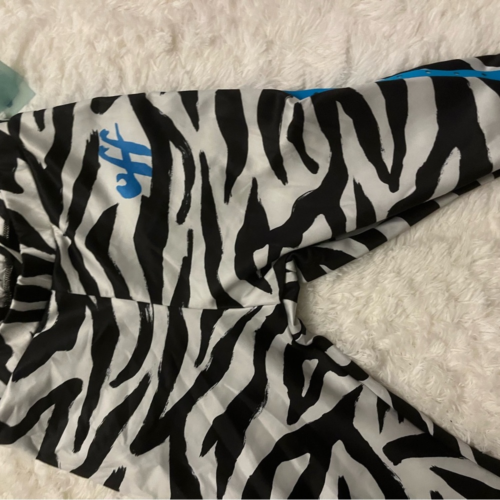 Zebra Print Joggers with Blue Detail